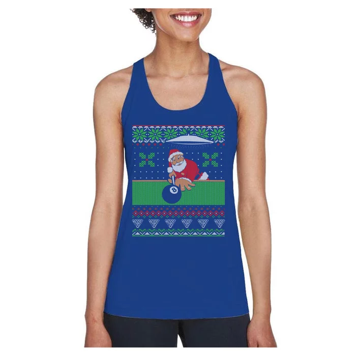 Billiards Pool Ugly Christmas Sweater Style Cute Gift Women's Racerback Tank