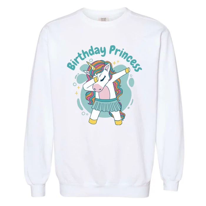 Birthday Princess Unicorn Cute Gift Garment-Dyed Sweatshirt