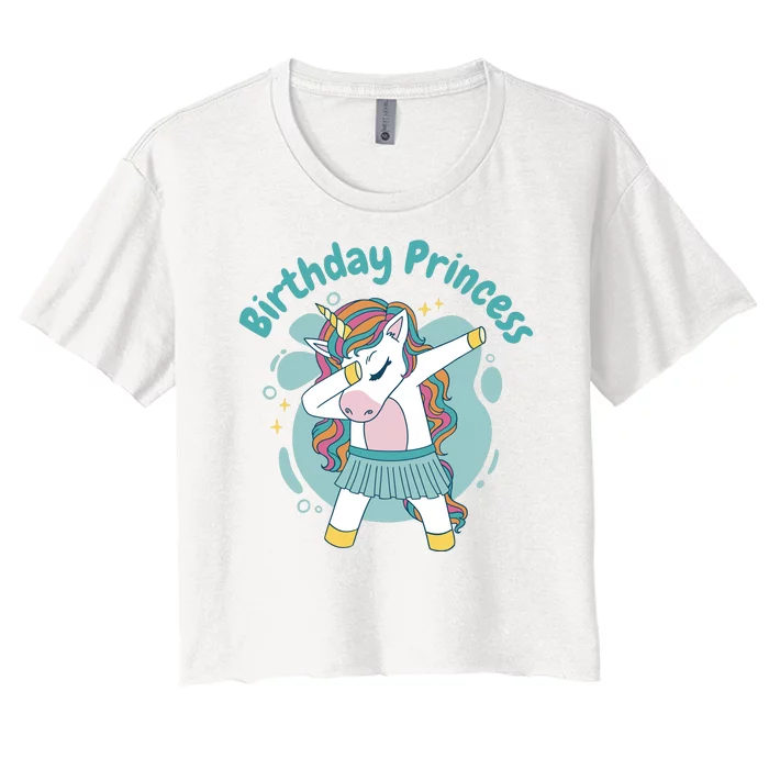 Birthday Princess Unicorn Cute Gift Women's Crop Top Tee