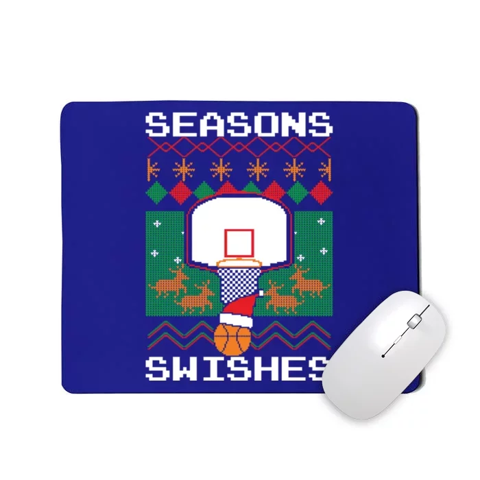 Basketball Player Ugly Christmas Sweater Seasons Swishes Gift Mousepad