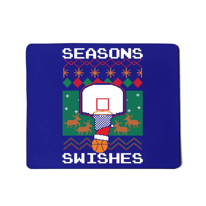 Basketball Player Ugly Christmas Sweater Seasons Swishes Gift Mousepad