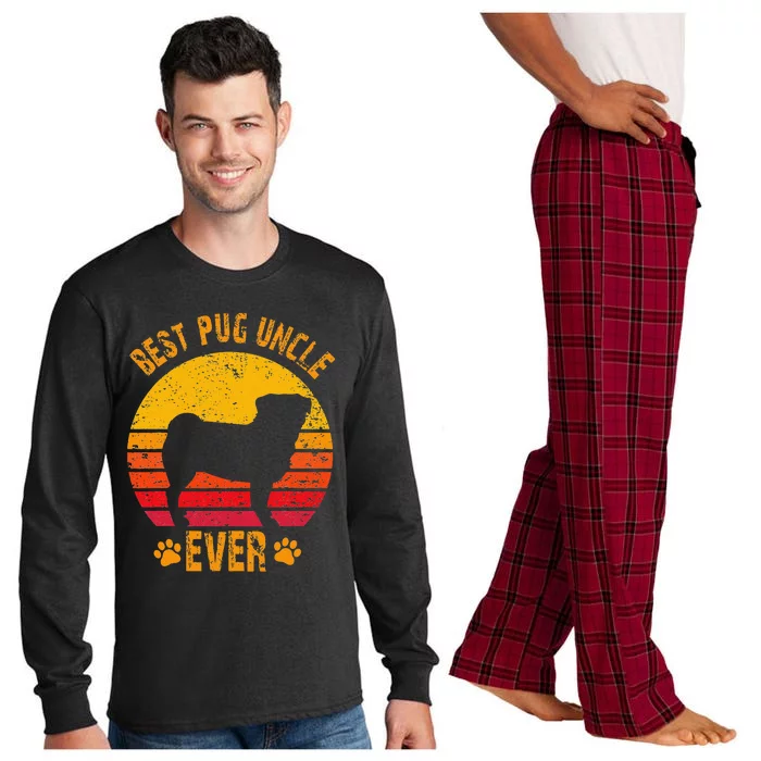 Best Pug Uncle Ever Funny Gift Uncle Long Sleeve Pajama Set