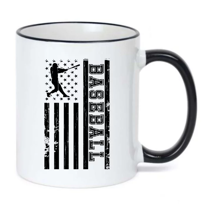 Baseball Pitcher USA Flag Black Color Changing Mug