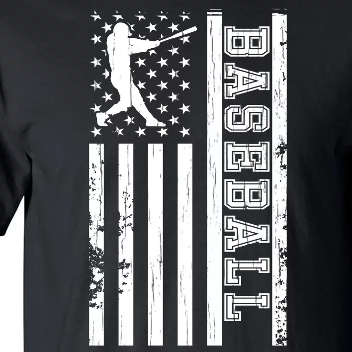 Baseball Pitcher USA Flag Tall T-Shirt