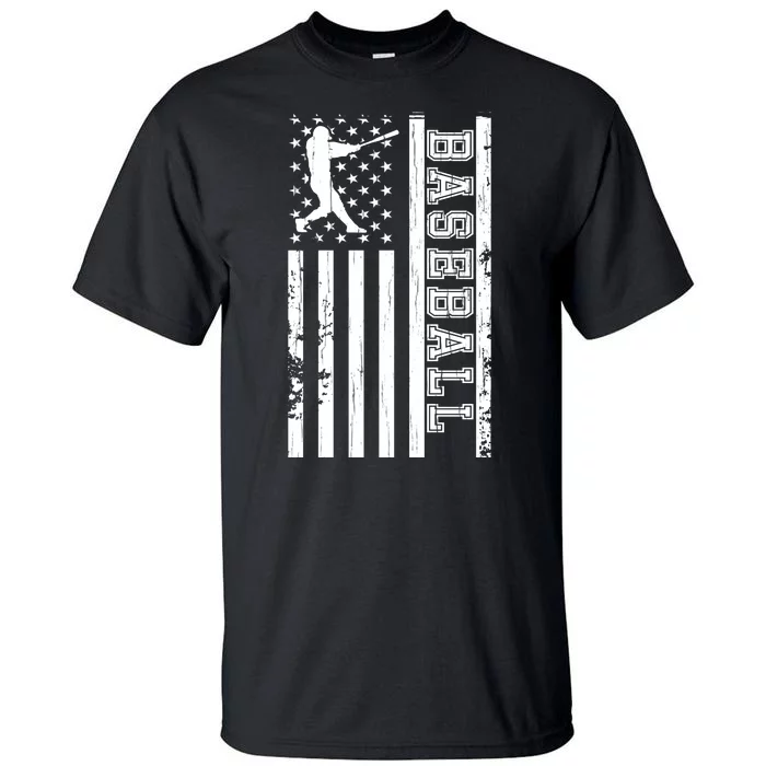 Baseball Pitcher USA Flag Tall T-Shirt