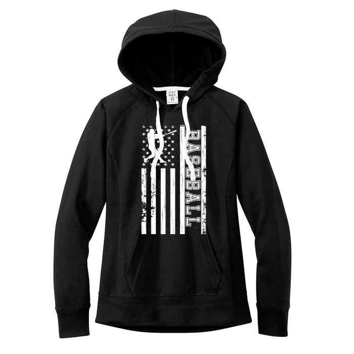 Baseball Pitcher USA Flag Women's Fleece Hoodie