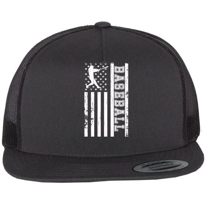 Baseball Pitcher USA Flag Flat Bill Trucker Hat