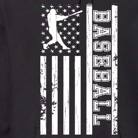 Baseball Pitcher USA Flag Premium Hoodie