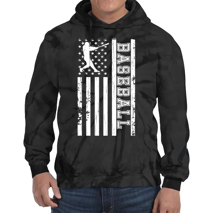 Baseball Pitcher USA Flag Tie Dye Hoodie