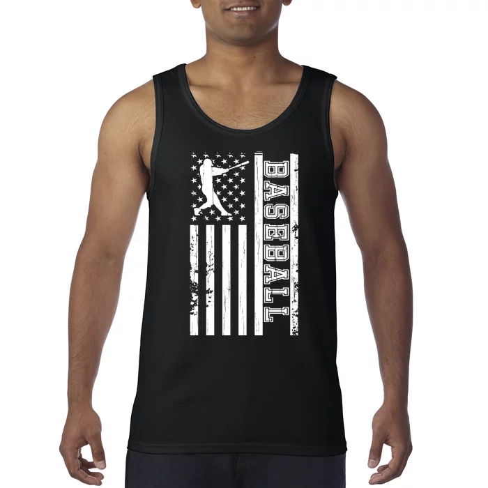 Baseball Pitcher USA Flag Tank Top