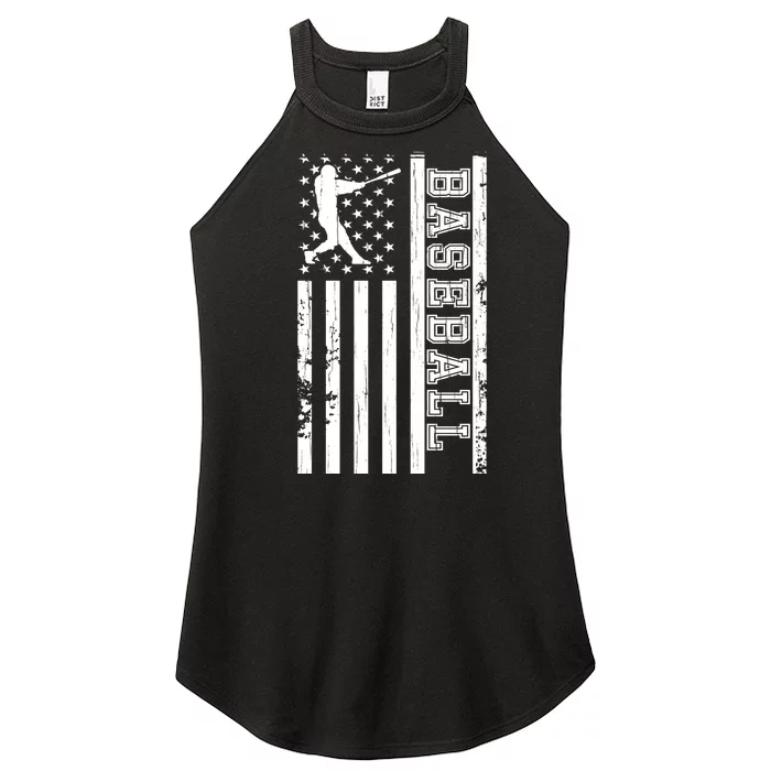 Baseball Pitcher USA Flag Women’s Perfect Tri Rocker Tank