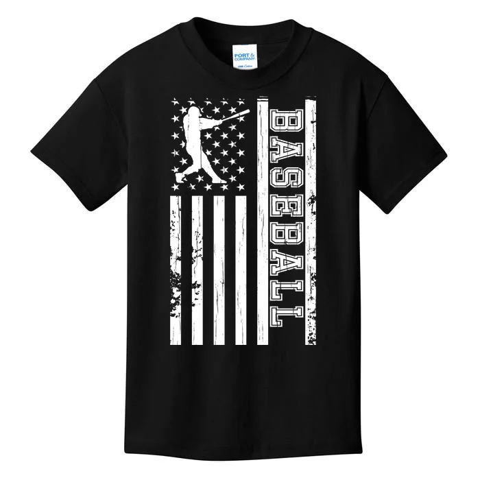 Baseball Pitcher USA Flag Kids T-Shirt