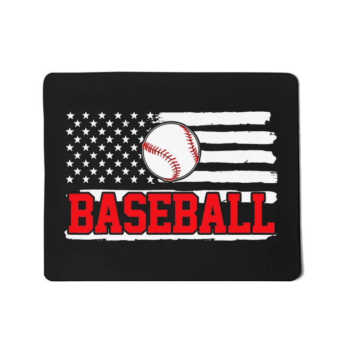 Baseball Player USA American Flag 4th Of July Mousepad