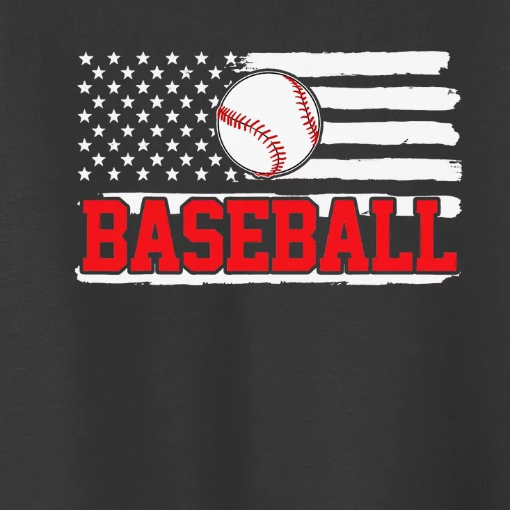 Baseball Player USA American Flag 4th Of July Toddler T-Shirt