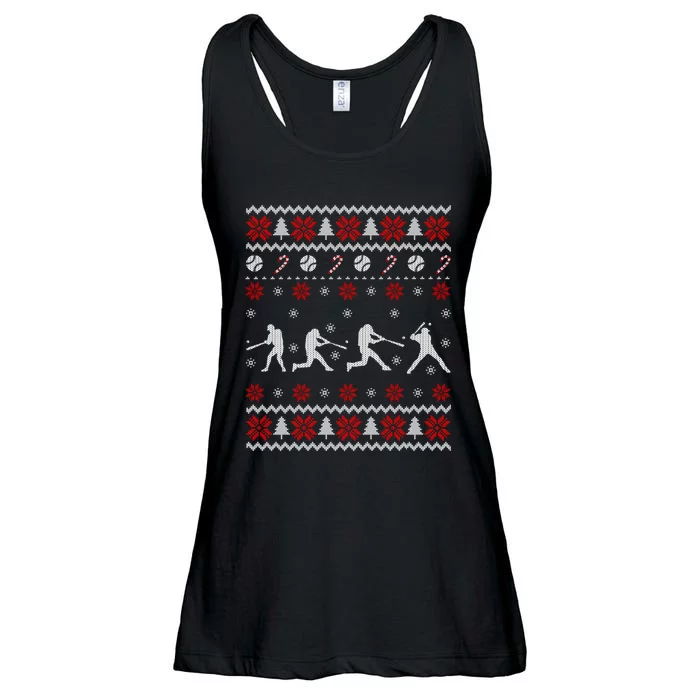 Baseball Players Ugly Christmas Sweater Xmas Gift Ladies Essential Flowy Tank