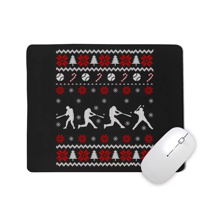 Baseball Players Ugly Christmas Sweater Xmas Gift Mousepad