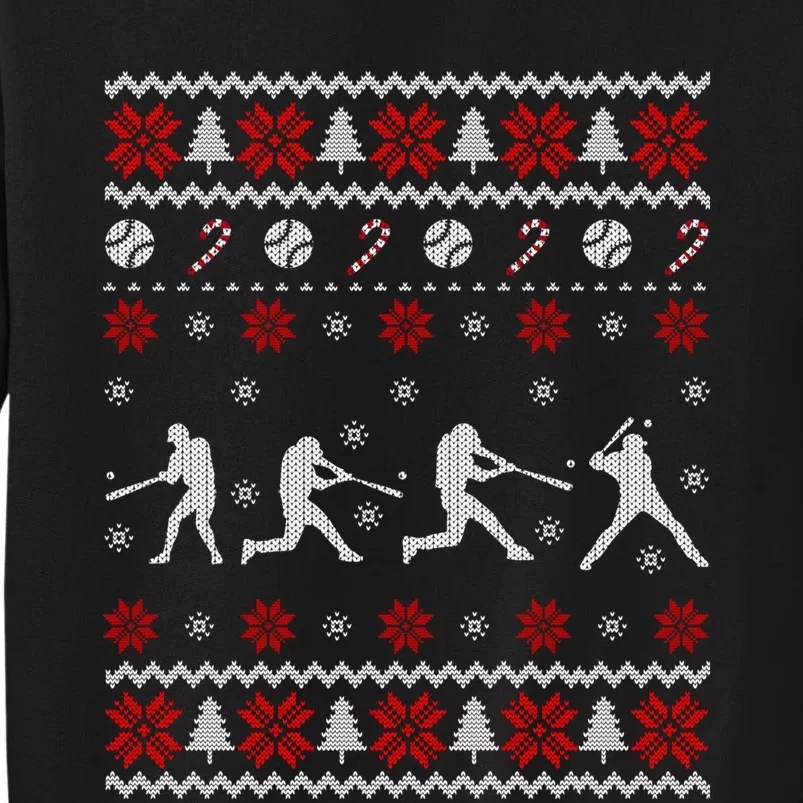 Baseball Players Ugly Christmas Sweater Xmas Gift Tall Sweatshirt