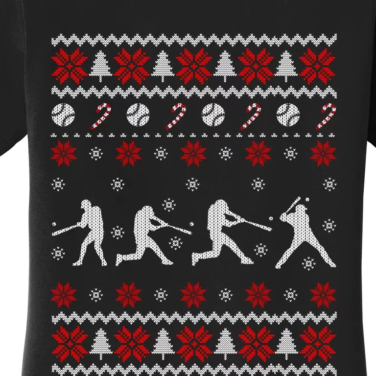 Baseball Players Ugly Christmas Sweater Xmas Gift Women's T-Shirt