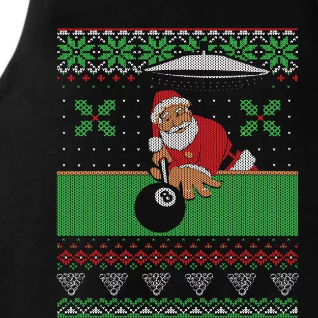 Billiards Pool Ugly Christmas Sweater Style Gift Ladies Tri-Blend Wicking Tank