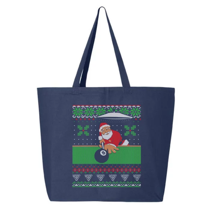 Billiards Pool Ugly Christmas Sweater Style Gift 25L Jumbo Tote