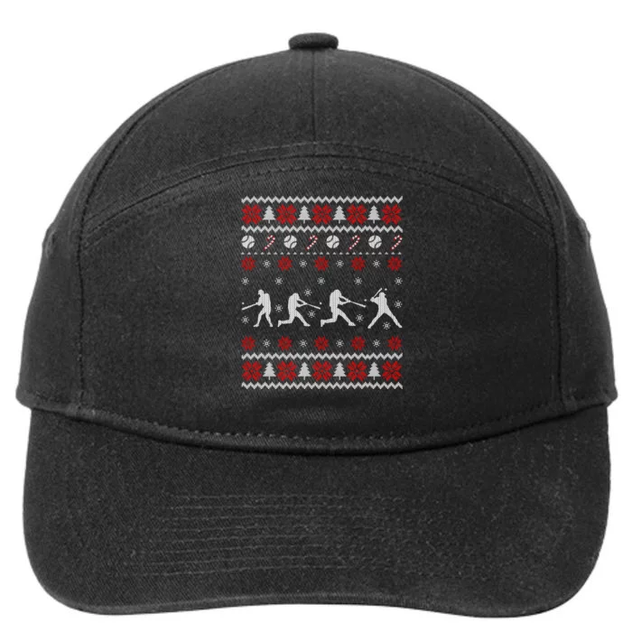 Baseball Players Ugly Christmas Sweater Xmas Gift 7-Panel Snapback Hat