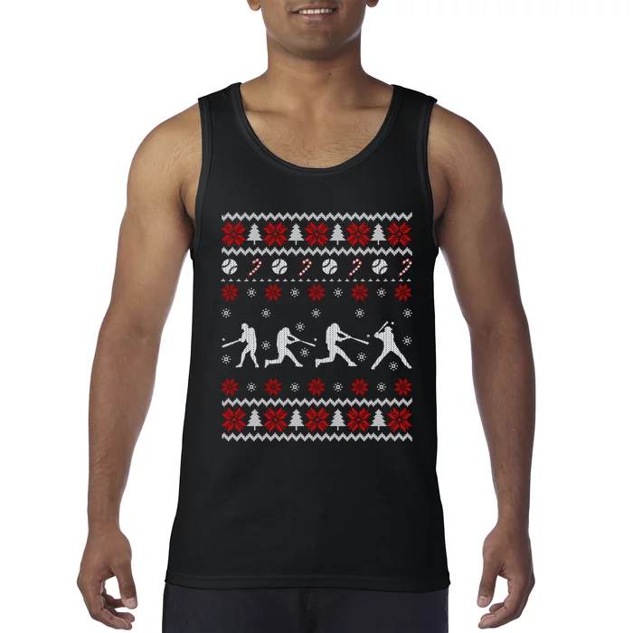 Baseball Players Ugly Christmas Sweater Xmas Gift Tank Top