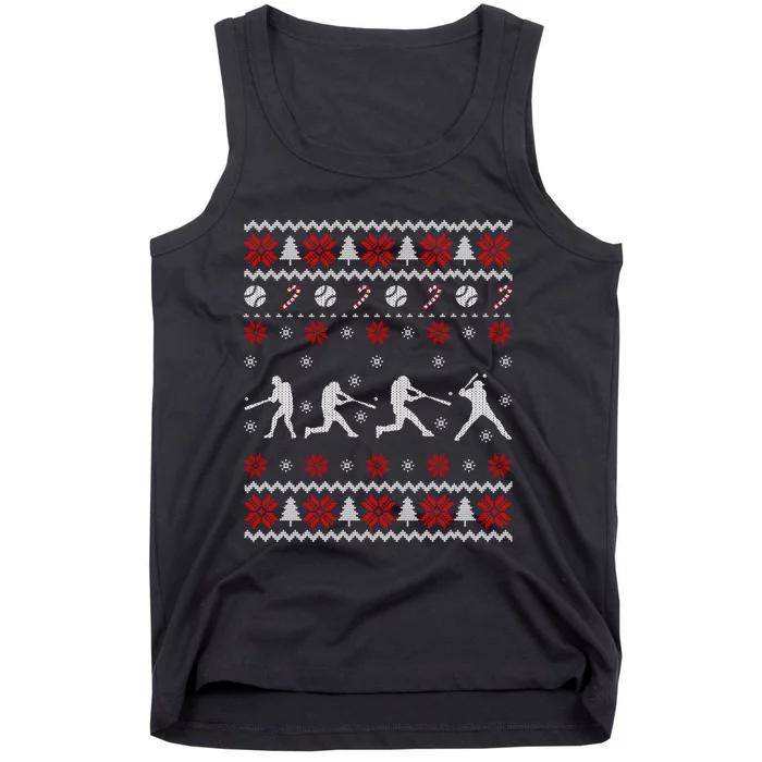 Baseball Players Ugly Christmas Sweater Xmas Gift Tank Top