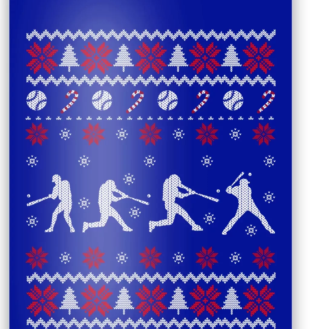 Baseball Players Ugly Christmas Sweater Xmas Gift Poster