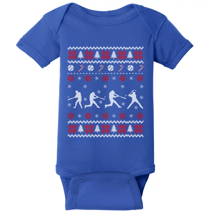 Baseball Players Ugly Christmas Sweater Xmas Gift Baby Bodysuit