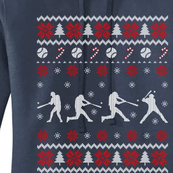 Baseball Players Ugly Christmas Sweater Xmas Gift Women's Pullover Hoodie