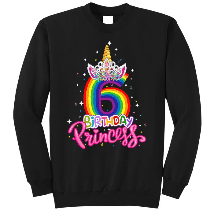 Birthday Princess Unicorn 6 Year Old 6th Birthday Girl Kids Sweatshirt