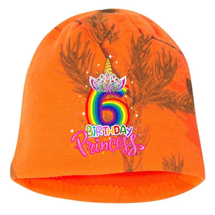 Birthday Princess Unicorn 6 Year Old 6th Birthday Girl Kids Kati - Camo Knit Beanie