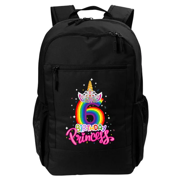 Birthday Princess Unicorn 6 Year Old 6th Birthday Girl Daily Commute Backpack