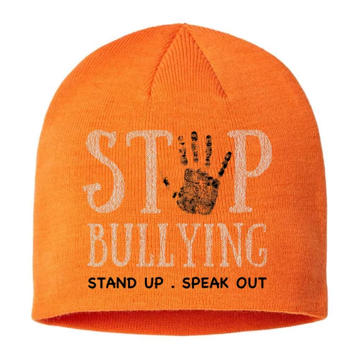 Bullying Prevention Unity Day Orange Peace Love Respect 8 1/2in Sustainable Knit Beanie