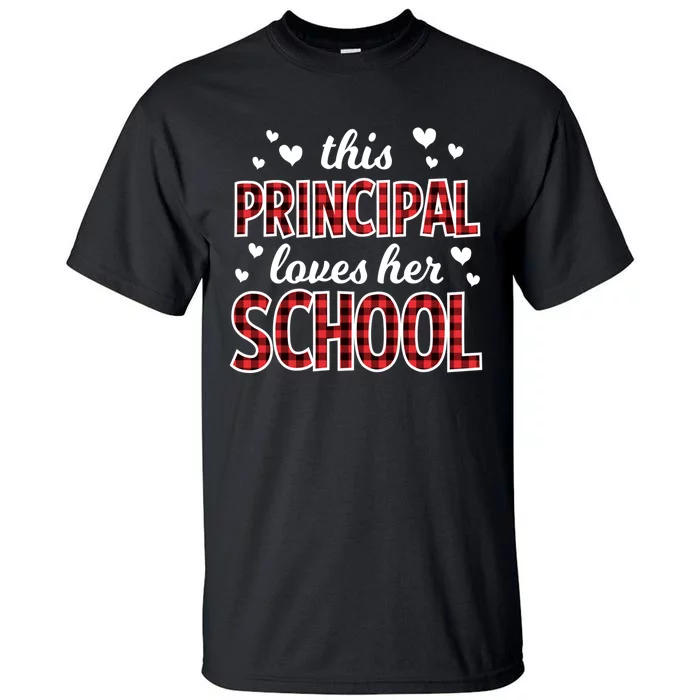 Buffalo Plaid Valentines Day For Teacher School Principal Tall T-Shirt