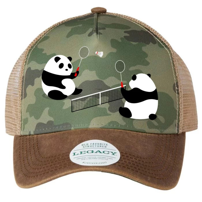 Badminton Panda Volley Gift Legacy Tie Dye Trucker Hat