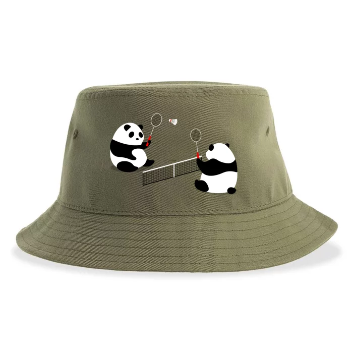 Badminton Panda Volley Gift Sustainable Bucket Hat