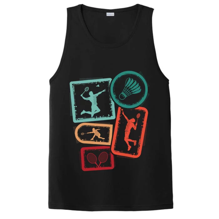 Badminton Player Vintage Badminton Meaningful Gift Performance Tank