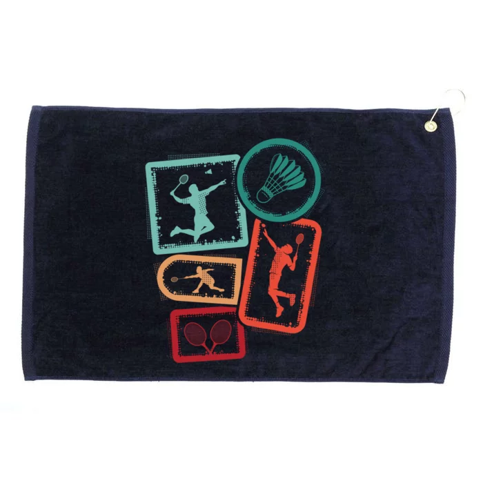 Badminton Player Vintage Badminton Meaningful Gift Grommeted Golf Towel