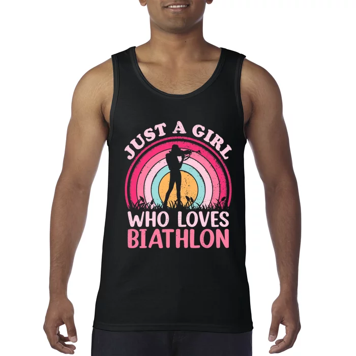 Biathlon Player Vintage Retro Just A Girl Who Loves Biathlon Tank Top