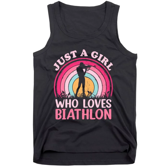 Biathlon Player Vintage Retro Just A Girl Who Loves Biathlon Tank Top