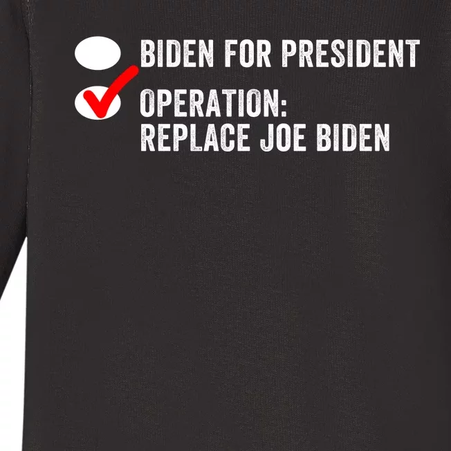 Ballot Paper Voting Replace Biden Replace Joe Biden Protrump Political Apparel Baby Long Sleeve Bodysuit