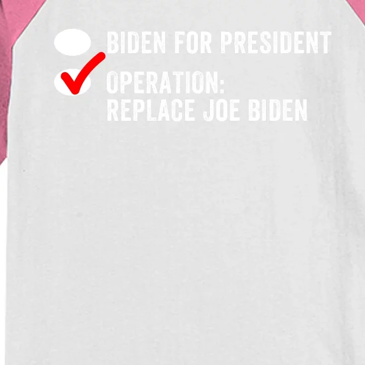 Ballot Paper Voting Replace Biden Replace Joe Biden Protrump Political Apparel Kids Colorblock Raglan Jersey