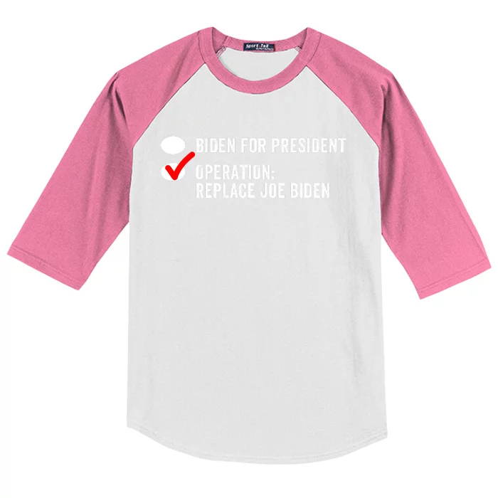 Ballot Paper Voting Replace Biden Replace Joe Biden Protrump Political Apparel Kids Colorblock Raglan Jersey