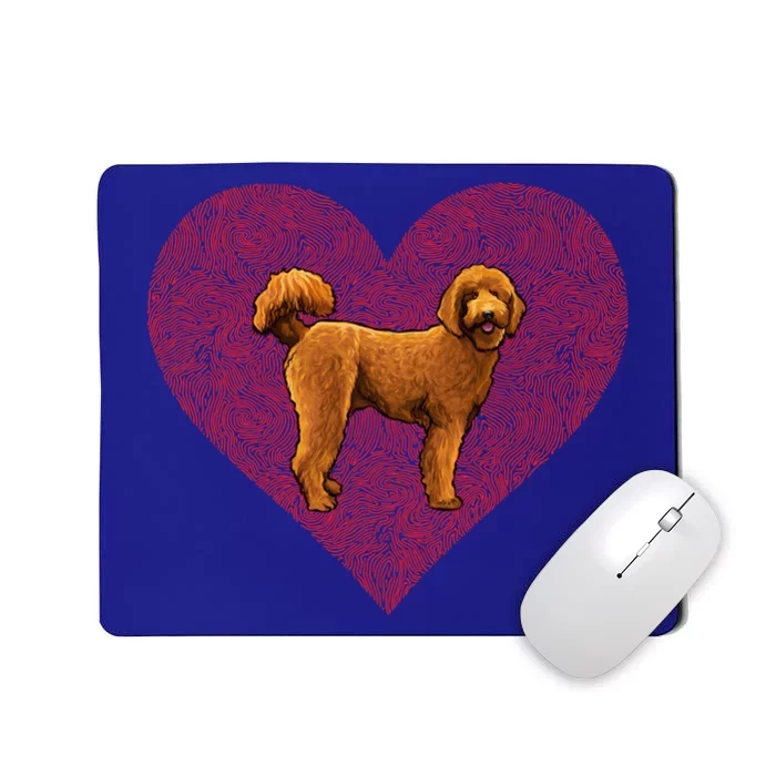 Brown Poodle Valentines Day Dog Love Fingerprint Gift Mousepad