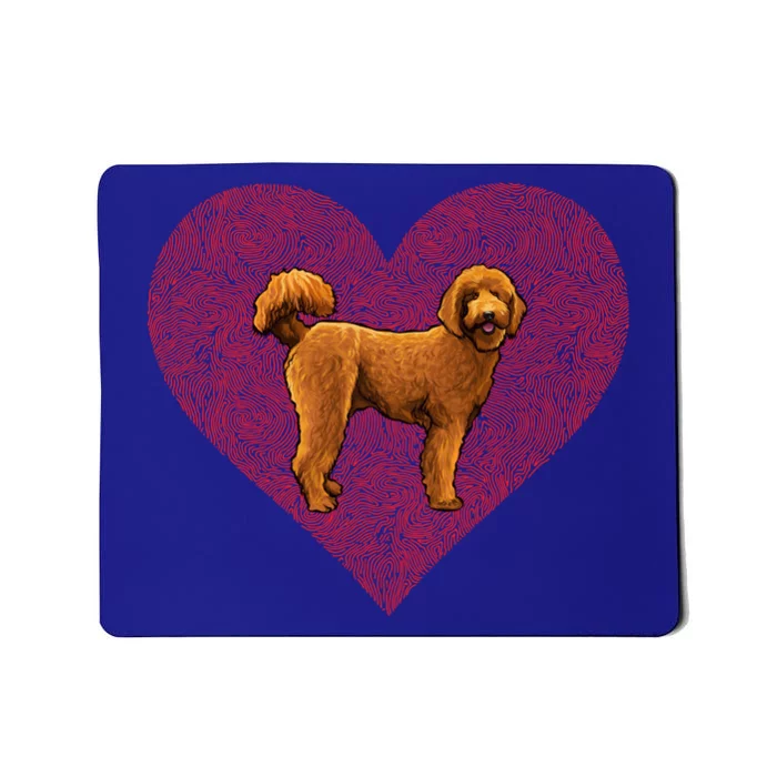 Brown Poodle Valentines Day Dog Love Fingerprint Gift Mousepad