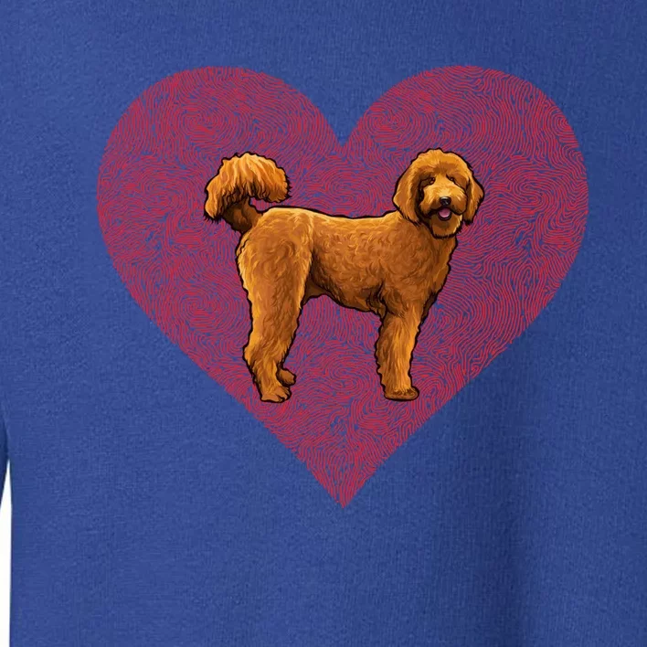 Brown Poodle Valentines Day Dog Love Fingerprint Gift Toddler Sweatshirt