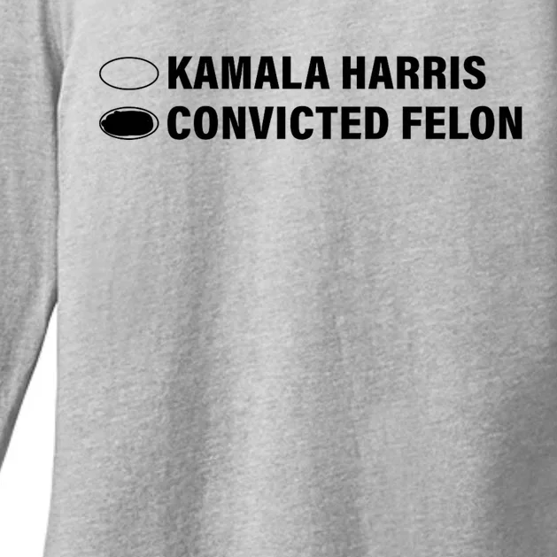 Ballot Paper Voting For Trump Kamala Harris Vs Convicted Felon Womens CVC Long Sleeve Shirt