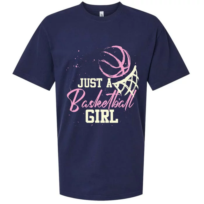 Basketball Player Women Just A Basketball Girl Basketball Sueded Cloud Jersey T-Shirt