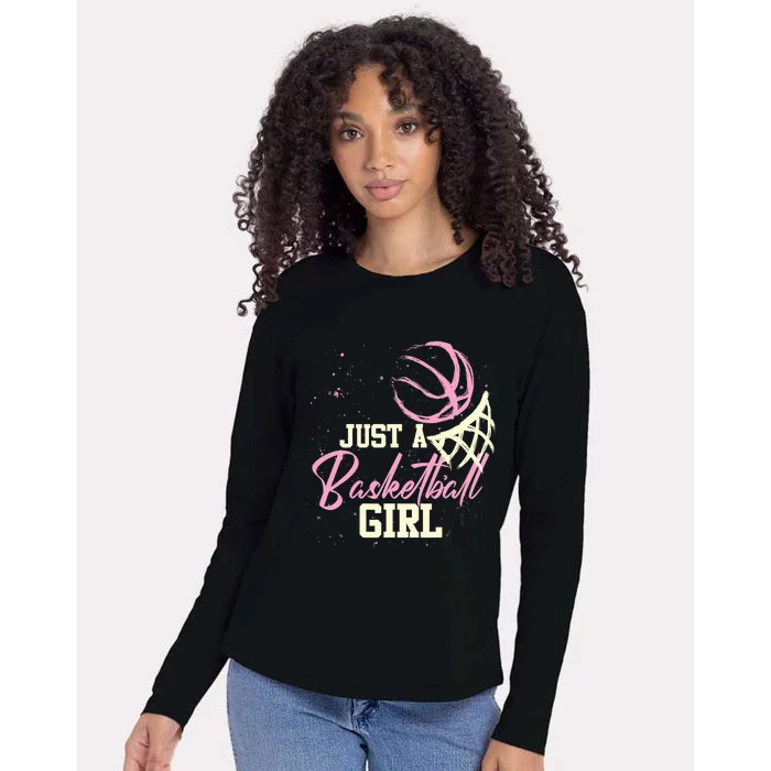 Basketball Player Women Just A Basketball Girl Basketball Womens Cotton Relaxed Long Sleeve T-Shirt